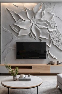 立体花朵电视背景墙设计