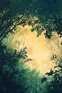 梦幻森林晨光景象