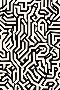 黑白几何线条无缝图案