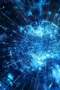 蓝色科技感数字能量爆发