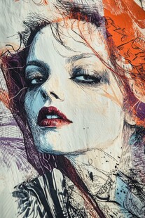 复古风格艺术感女性肖像画