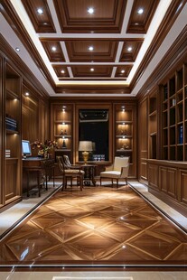 豪华木质书房尽显典雅格调