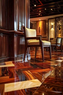 豪华室内的精致座椅与地板