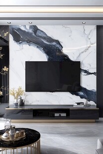 现代简约风大理石电视背景墙
