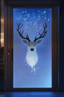 梦幻鹿影星空门贴装饰