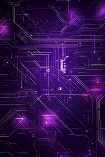 紫色炫酷科技电路背景图