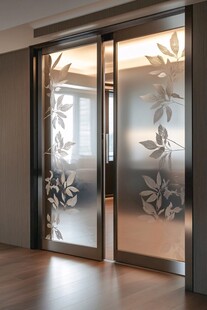 雕花玻璃推拉门室内景致