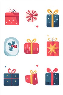 缤纷多彩的节日礼物图标