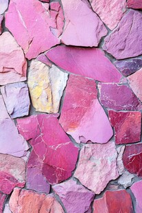 彩色碎拼石墙面纹理