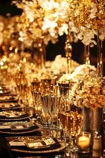 奢华金色系浪漫宴会布置