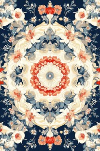 复古花卉几何图案设计