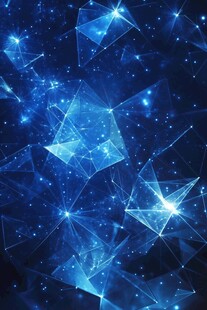 梦幻蓝色科技感几何星空