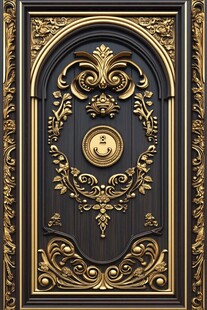 欧式奢华雕花黑色装饰门