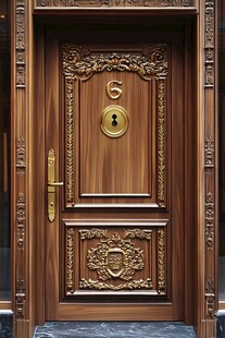 欧式雕花实木入户门