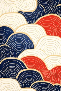中式海浪纹图案设计