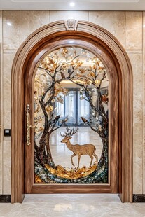 欧式艺术雕花拱门装饰门