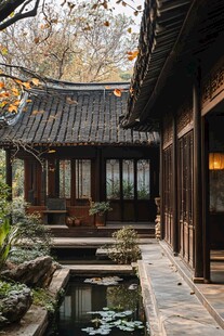 中式庭院的静谧诗意空间