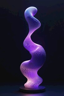 梦幻紫色螺旋发光艺术雕塑