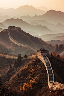 秋日壮美长城绵延山峦间