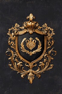 华丽金色盾牌装饰图案
