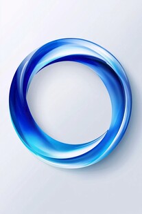蓝色动感环形抽象图案
