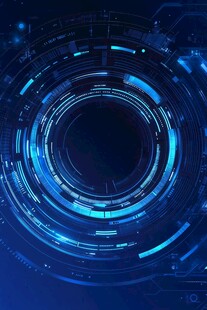 科技感蓝色环形数字界面