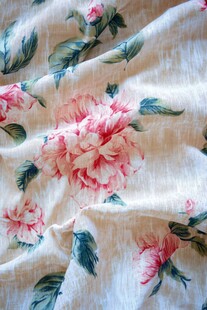 花卉印花布料纹理特写