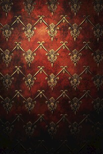 复古红底金色花纹图案背景