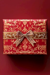 精美红金花纹礼品盒