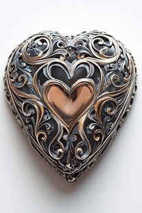 心形雕花金属首饰盒