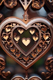 心形木雕装饰 爱意满满