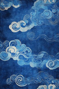 中式蓝底云纹传统图案