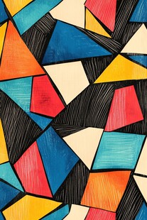 多彩几何图案抽象艺术画作