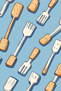 厨房工具插画图案