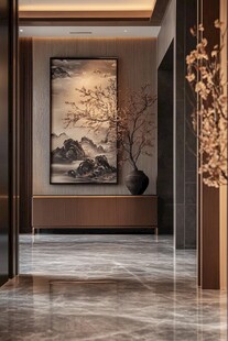 中式雅致玄关装饰效果图