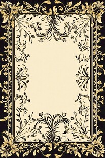 复古金色花纹边框装饰图