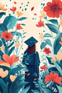 毕业季 漫步繁花中的学士