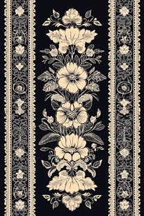 复古花卉边框图案设计