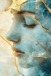 梦幻裂纹面容艺术图像