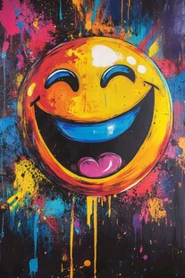 笑脸涂鸦 色彩与欢乐碰撞