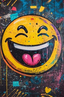 彩色笑脸涂鸦艺术作品