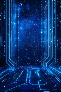 梦幻蓝色科技感空间背景