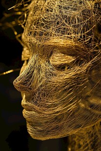 线织人脸雕塑艺术作品