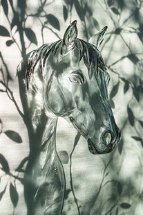 梦幻光影中的马头特写