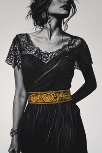 复古蕾丝裙的优雅女性