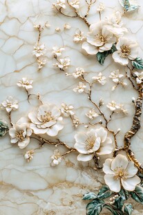 白玉雕花墙面装饰艺术