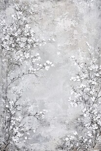 灰白花卉纹理背景图