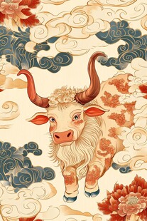 牛年祥瑞国风插画