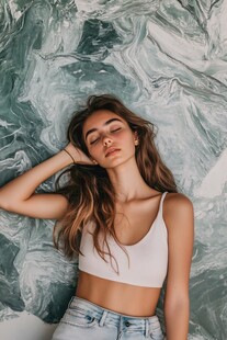 躺卧的时尚女孩