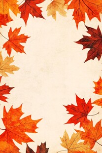 秋日枫叶环绕复古背景图